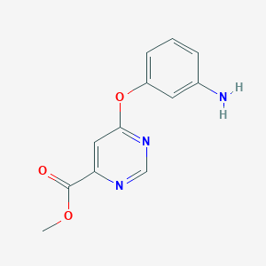 molecular formula C12H11N3O3 B12330627 Methyl 6-(3-aminophenoxy)pyrimidine-4-carboxylate CAS No. 827042-50-2