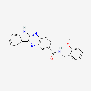 molecular formula C23H18N4O2 B1233063 N-[(2-methoxyphenyl)methyl]-6H-indolo[2,3-b]quinoxaline-2-carboxamide 