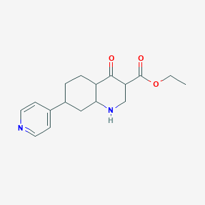 molecular formula C17H22N2O3 B12330646 ethyl 4-oxo-7-pyridin-4-yl-2,3,4a,5,6,7,8,8a-octahydro-1H-quinoline-3-carboxylate 