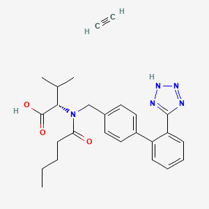 molecular formula C26H31N5O3 B12330768 acetylene;(2S)-3-methyl-2-[pentanoyl-[[4-[2-(2H-tetrazol-5-yl)phenyl]phenyl]methyl]amino]butanoic acid 