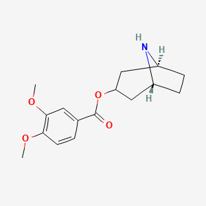 molecular formula C16H21NO4 B12330817 Benzoic acid, 3,4-dimethoxy-, (3-endo)-8-azabicyclo[3.2.1]oct-3-ylester 