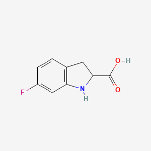 molecular formula C9H8FNO2 B12330831 6-fluoro-2,3-dihydro-1H-indole-2-carboxylic acid 