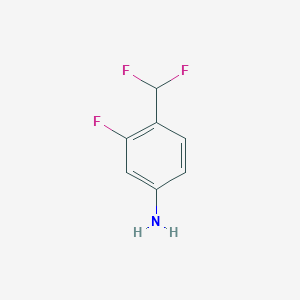 molecular formula C7H6F3N B12330886 4-(Difluoromethyl)-3-fluoroaniline 