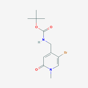 molecular formula C12H17BrN2O3 B12331037 Carbamic acid, N-[(5-bromo-1,2-dihydro-1-methyl-2-oxo-4-pyridinyl)methyl]-, 1,1-dimethylethyl ester 