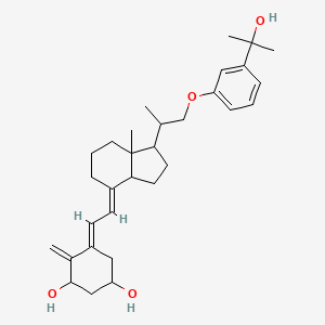 molecular formula C31H44O4 B1233106 4-Methylene-5-((octahydro-1-(2-(3-(1-hydroxy-1-methylethyl)phenoxy)-1-methylethyl)-7a-methyl-4H-inden-4-ylidene)ethylidene)-1,3-cyclohexanediol CAS No. 167357-73-5