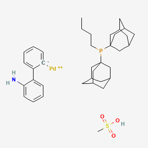 molecular formula C37H53NO3PPdS+ B12331060 Mesylate[(di(1-adamantyl)-n-butylphosphine)-2-(2'-amino-1,1'-biphenyl)]palladium(II) 