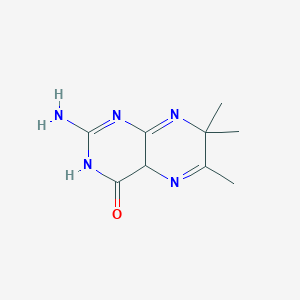 molecular formula C9H13N5O B12331097 4(3H)-Pteridinone, 2-amino-7,8-dihydro-6,7,7-trimethyl- 