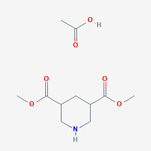 molecular formula C11H19NO6 B12331117 Dimethyl piperidine-3,5-dicarboxylate acetate 