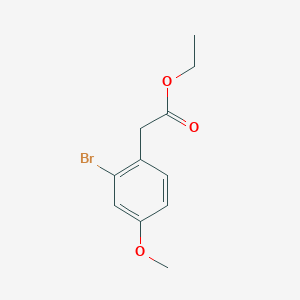 molecular formula C11H13BrO3 B12331133 Benzeneacetic acid, a-bromo-4-methoxy-, ethyl ester 