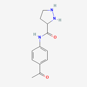 molecular formula C12H15N3O2 B12331191 N-(4-acetylphenyl)pyrazolidine-3-carboxamide 