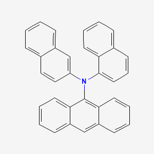 molecular formula C34H23N B12331295 9-Anthracenamine, N-1-naphthalenyl-N-2-naphthalenyl- CAS No. 191986-26-2