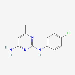molecular formula C11H11ClN4 B12331302 N2-(4-chlorophenyl)-6-methylpyrimidine-2,4-diamine 
