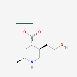 molecular formula C13H25NO3 B12331328 (2R,4S,5R)-Tert-butyl 5-(2-hydroxyethyl)-2-methylpiperidine-4-carboxylate CAS No. 1273577-53-9