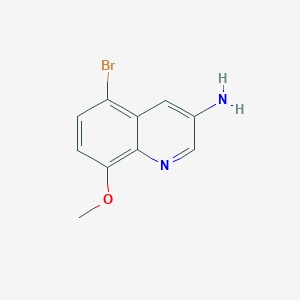 molecular formula C10H9BrN2O B12331382 5-Bromo-8-methoxyquinolin-3-amine 