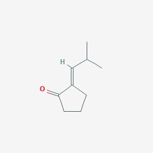 molecular formula C9H14O B12331550 Cyclopentanone, 2-(2-methylpropylidene)- 