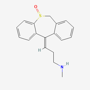 molecular formula C18H19NOS B1233159 (3E)-N-methyl-3-(5-oxo-6H-benzo[c][1]benzothiepin-11-ylidene)propan-1-amine 