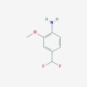 molecular formula C8H9F2NO B12331694 Benzenamine, 4-(difluoromethyl)-2-methoxy- 