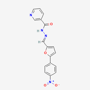 molecular formula C17H12N4O4 B1233170 N'-{(E)-[5-(4-nitrophenyl)furan-2-yl]methylidene}pyridine-3-carbohydrazide 
