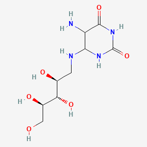 molecular formula C9H18N4O6 B12331817 5-amino-6-[[(2S,3S,4R)-2,3,4,5-tetrahydroxypentyl]amino]-1,3-diazinane-2,4-dione 