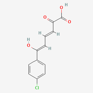 molecular formula C12H9ClO4 B1233184 2-Hydroxy-6-oxo-6-(4'-chlorophenyl)hexa-2,4-dienoic acid CAS No. 91254-62-5