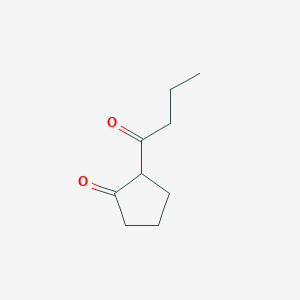 molecular formula C9H14O2 B12331892 2-Butyrylcyclopentanone 