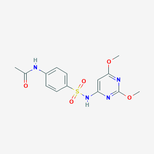 molecular formula C14H16N4O5S B123320 Acetamide, N-(4-(((2,6-dimethoxy-4-pyrimidinyl)amino)sulfonyl)phenyl)- CAS No. 555-25-9