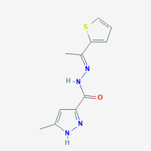 5-methyl-N-[(E)-1-thiophen-2-ylethylideneamino]-1H-pyrazole-3-carboxamide