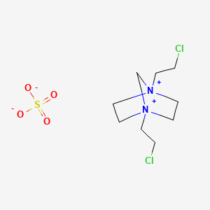 1,4-Bis(2-chloroethyl)-1,4-diazoniabicyclo[2.2.1]heptane;sulfate