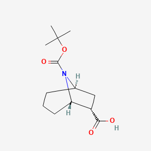 molecular formula C13H21NO4 B12332179 Exo-8-tert-butoxycarbonyl-8-azabicyclo[3.2.1]octane-6-carboxylic acid 