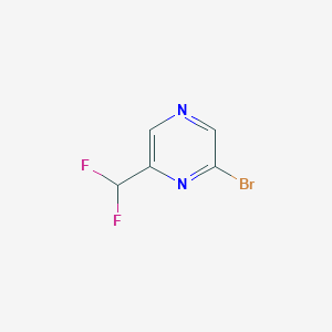 molecular formula C5H3BrF2N2 B12332425 2-Bromo-6-(difluoromethyl)pyrazine 