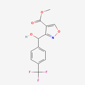 molecular formula C13H10F3NO4 B12332527 Methyl 3-[Hydroxy[4-(trifluoromethyl)phenyl]methyl]isoxazole-4-carboxylate CAS No. 2006277-52-5