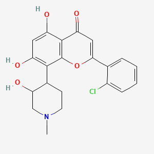 molecular formula C21H20ClNO5 B1233297 2-(2-Chlorophenyl)-5,7-dihydroxy-8-(3-hydroxy-1-methylpiperidin-4-yl)chromen-4-one 