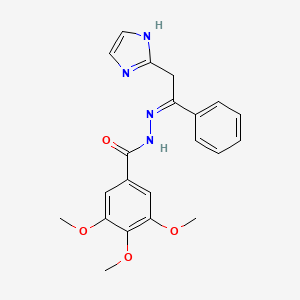 molecular formula C21H22N4O4 B1233304 N-[(Z)-[2-(1H-imidazol-2-yl)-1-phenylethylidene]amino]-3,4,5-trimethoxybenzamide 