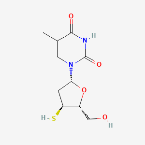 molecular formula C10H16N2O4S B12333115 1-[(2R,4S,5R)-5-(hydroxymethyl)-4-sulfanyloxolan-2-yl]-5-methyl-1,3-diazinane-2,4-dione 