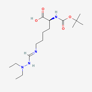 molecular formula C16H32N4O4 B12333145 (2S)-6-[(2,2-diethylhydrazinyl)methylideneamino]-2-[(2-methylpropan-2-yl)oxycarbonylamino]hexanoic acid 