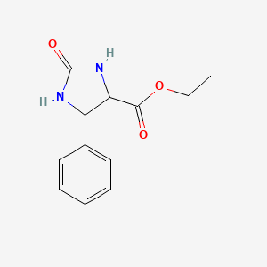 molecular formula C12H14N2O3 B12333168 Ethyl 2-oxo-5-phenylimidazolidine-4-carboxylate 