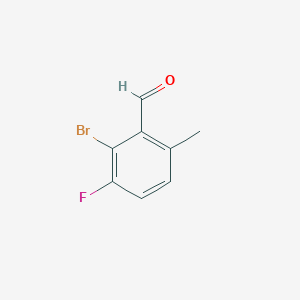 molecular formula C8H6BrFO B12333207 2-Bromo-3-fluoro-6-methylbenzaldehyde 
