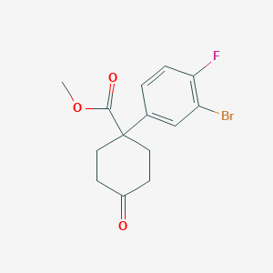 molecular formula C14H14BrFO3 B12333240 Methyl 1-(3-Bromo-4-fluorophenyl)-4-oxocyclohexanecarboxylate CAS No. 1385694-54-1