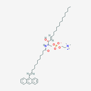 molecular formula C49H77N2O6P B1233326 [(E,2S,3R)-2-[[(E)-12-anthracen-9-yldodec-11-enoyl]amino]-3-hydroxyoctadec-4-enyl] 2-(trimethylazaniumyl)ethyl phosphate CAS No. 77840-25-6