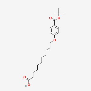 molecular formula C22H34O5 B12333277 11-(4-(Tert-butoxycarbonyl)phenoxy)undecanoic acid 