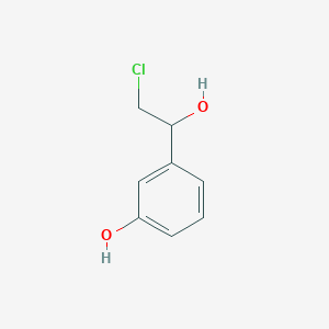 molecular formula C8H9ClO2 B12333282 Benzenemethanol, alpha-(chloromethyl)-3-hydroxy- 
