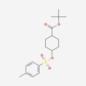 molecular formula C18H26O5S B12333314 trans 4-(Toluene-4-sulfonyloxy)-cyclohexanecarboxylic acid tert-butyl ester 