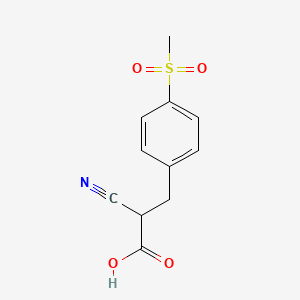 molecular formula C11H11NO4S B12333331 2-Cyano-3-[4-(methylsulfonyl)phenyl]propionic Acid CAS No. 2044707-13-1