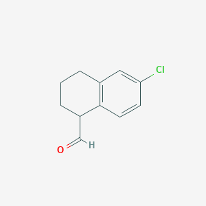 molecular formula C11H11ClO B12333374 6-Chloro-1,2,3,4-tetrahydronaphthalene-1-carbaldehyde 