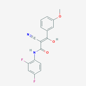 molecular formula C17H12F2N2O3 B12333401 (2Z)-3-[(2,4-difluorophenyl)amino]-3-hydroxy-2-[(Z)-3-methoxybenzoyl]prop-2-enenitrile 