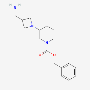 molecular formula C17H25N3O2 B12333576 Benzyl 3-(3-(aminomethyl)azetidin-1-yl)piperidine-1-carboxylate CAS No. 1131594-92-7