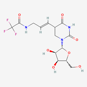 molecular formula C14H18F3N3O7 B12333623 N-[(E)-3-[1-[(2R,3R,4S,5R)-3,4-dihydroxy-5-(hydroxymethyl)oxolan-2-yl]-2,4-dioxo-1,3-diazinan-5-yl]prop-2-enyl]-2,2,2-trifluoroacetamide 