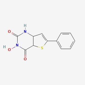 molecular formula C12H10N2O3S B12333681 Thieno[3,2-d]pyrimidine-2,4(1H,3H)-dione, 3-hydroxy-6-phenyl- 