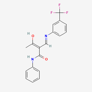 molecular formula C18H15F3N2O2 B12333769 (2Z)-3-oxo-N-phenyl-2-({[3-(trifluoromethyl)phenyl]amino}methylidene)butanamide 