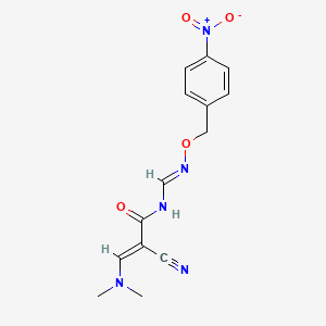 molecular formula C14H15N5O4 B12333773 (2E)-2-cyano-3-(dimethylamino)-N-[(1E)-{[(4-nitrophenyl)methoxy]imino}methyl]prop-2-enamide 